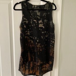Camouflage silk tunic